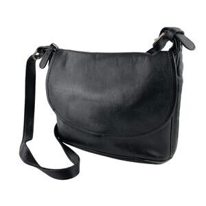 Coach Women's Black 100% Leather Crossbody Signature Satchel Handbag OS